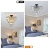 Large Black Crystal Chandelier - Contemporary Ceiling Light for Dining & Living Room