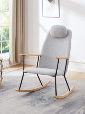 Modern Upholstered Rocking Chair – Comfy Side Chair for Any Room