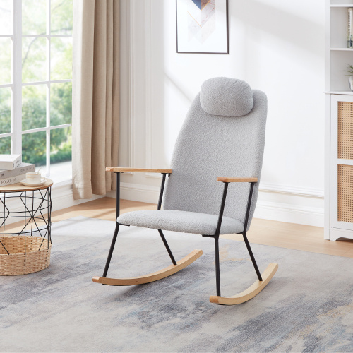 Modern Upholstered Rocking Chair – Comfy Side Chair for Any Room