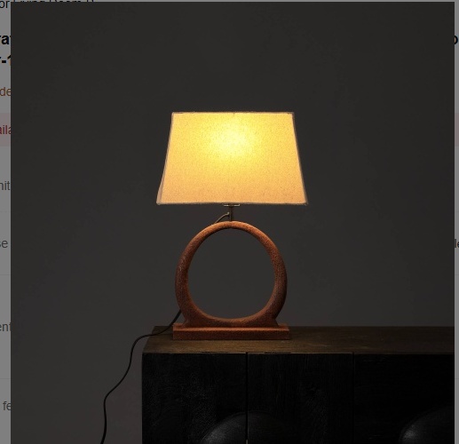 Wooden Base Decorative Table Lamp – 21" for Living Room or Bedroom