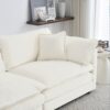 Chenille Two-Seater Sofa With 1 Footrest, 2 Seater L-Shaped Sectional With Ottoman,Loveseat With Ottoman