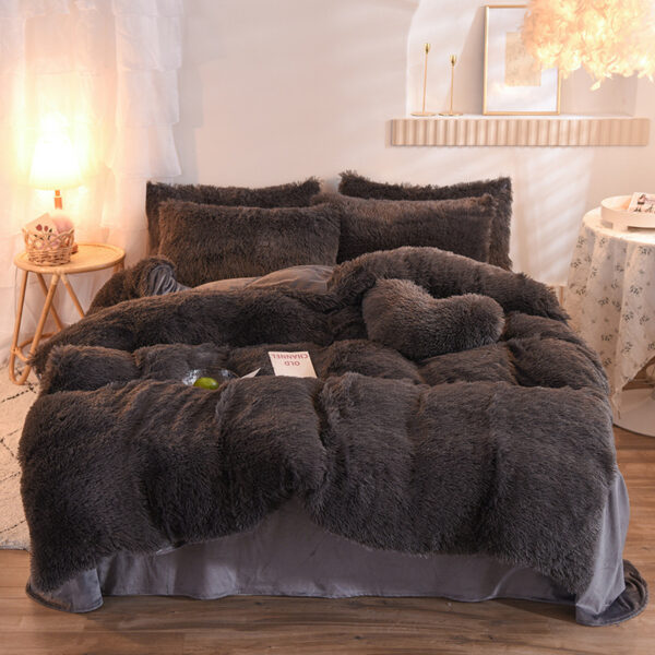 1152152573147.jpg Luxury Plush Fleece Bedding Set, Fluffy Duvet Cover & Pillowcases for Winter Warmth