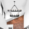 Large Farmhouse Chandelier – 2-Tier, 36-Light, Adjustable Height