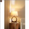 Wooden Base Decorative Table Lamp – 21" for Living Room or Bedroom
