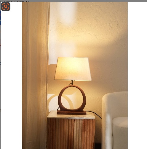 Wooden Base Decorative Table Lamp – 21" for Living Room or Bedroom
