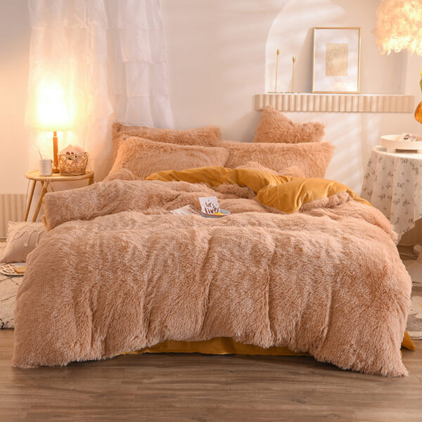 1570964329630.jpg Luxury Plush Fleece Bedding Set, Fluffy Duvet Cover & Pillowcases for Winter Warmth