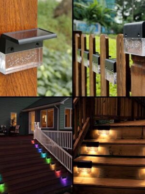 Waterproof New RGB LED Solar Light Step Fence Light
