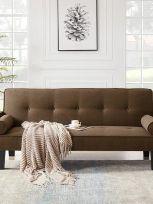 Fabric Sofa, Medieval Love Seat Sofa Furniture, With Pillows, Living Room Button Tufted Sofa, Pull Point Design