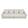 1862320485870866432.jpg Modern Linen Fabric Sofa with Armrest Pockets & Pillows - Minimalist 3-Seater Couch