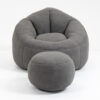 High-Pressure Foam Bean Bag Chair with Footrest Compressed & Padded