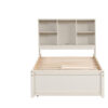 Modern Twin Size Bed Frame With Built-in USB Port On Bookcase Headboard And 2 Drawers