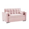 1912341065831288832.jpg 3-in-1 Velvet Loveseat Futon Sofa - Pullout Bed with Reclining Back & Storage Pockets