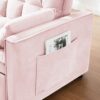 1912341068205264896.jpg 3-in-1 Velvet Loveseat Futon Sofa - Pullout Bed with Reclining Back & Storage Pockets