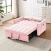 1912341074198925312.jpg 3-in-1 Velvet Loveseat Futon Sofa - Pullout Bed with Reclining Back & Storage Pockets