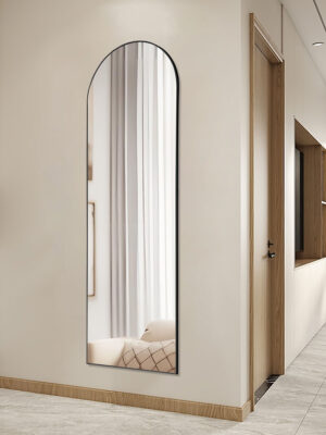 Floor Standing Mirror with Thin Aluminum Frame and Stand