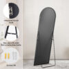 Floor Standing Mirror with Thin Aluminum Frame and Stand
