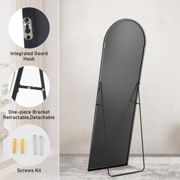 Floor Standing Mirror with Thin Aluminum Frame and Stand