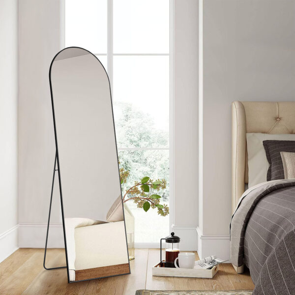 Floor Standing Mirror with Thin Aluminum Frame and Stand