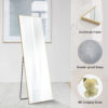 Floor Standing Mirror with Thin Aluminum Frame and Stand