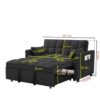 1927967279992279040.jpg Modern Black Velvet Loveseat Futon, 3-in-1 Convertible Sofa Bed with Pullout & Reclining Back
