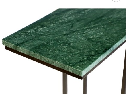 MarbleC Side Table 24", Living Room Table with Metal Frame