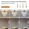 Large Black Crystal Chandelier - Contemporary Ceiling Light for Dining & Living Room