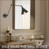 233665bc-a51c-43ba-88aa-ded7350c2f21.jpg Brass & Black Swing Arm Wall Light, Integrated Airdrop Design