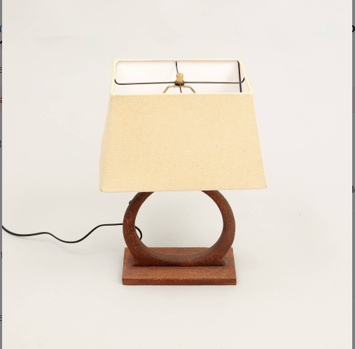 Wooden Base Decorative Table Lamp – 21" for Living Room or Bedroom