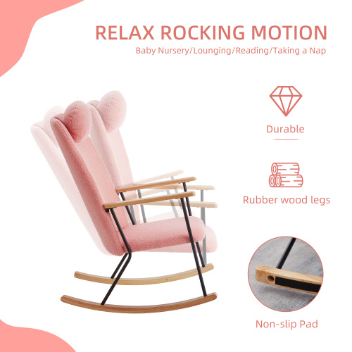 Modern Upholstered Rocking Chair – Cozy Side Chair for Kids & Adults