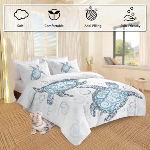 31acd073-35ca-45cb-8107-b6af13ac4ac5.jpg Turtle Bed Sets Ocean 3 Piece Turtle Themed Comforter Cover With 2 Pillowcases