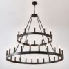 Large Farmhouse Chandelier – 2-Tier, 36-Light, Adjustable Height