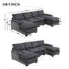 New Modern U-shaped Sectional Sofa, 6-Seat With Waist Pillows