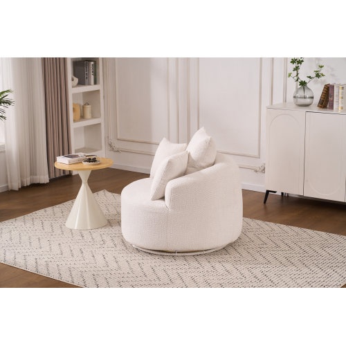 LY-031WH Swivel Compression Chair – Crochet Yarn Single Seat with Full Sponge Cushion
