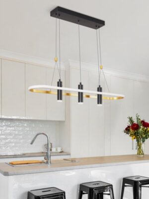 Javeriah 4 - Light Black Gold Dimmable LED Pendant Light No Bulb