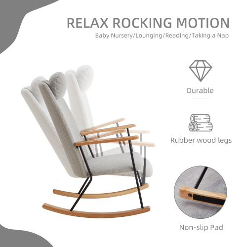 Modern Upholstered Rocking Chair – Comfy Side Chair for Any Room