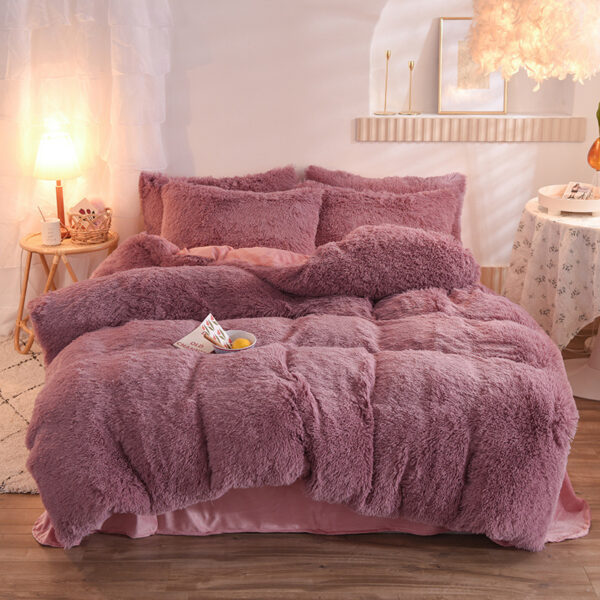 447867446243.jpg Luxury Plush Fleece Bedding Set, Fluffy Duvet Cover & Pillowcases for Winter Warmth