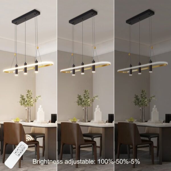 47c1a522-a5a4-4bb7-8258-7e56af527145.jpg Javeriah 4 - Light Black Gold Dimmable LED Pendant Light No Bulb