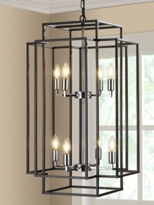 8 Lantern Tiered Chandeliers, Industrial Farmhouse Chandeliers