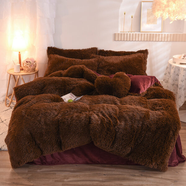 493765503363.jpg Luxury Plush Fleece Bedding Set, Fluffy Duvet Cover & Pillowcases for Winter Warmth
