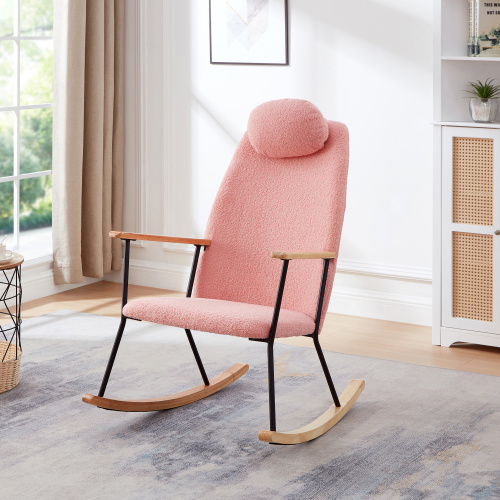 Modern Upholstered Rocking Chair – Cozy Side Chair for Kids & Adults
