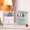 Large Waterproof Cosmetics Storage Box with Drawers, Dustproof Organizer