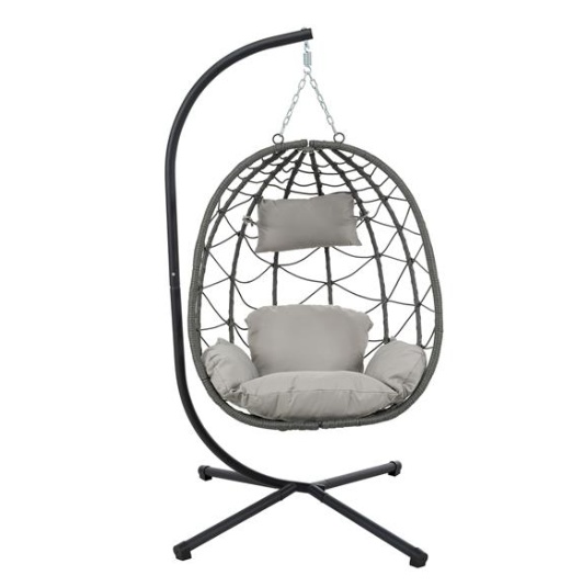 Indoor & Outdoor Hanging Swing Chair with Stand  - Basket Style