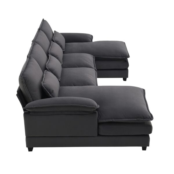 New Modern U-shaped Sectional Sofa, 6-Seat With Waist Pillows
