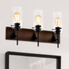6c69257b-9a10-456e-8ebd-00280664a50c.jpg DOMETOUR 3-Light Black & Wood Vanity Light – Modern Glass Shade Bathroom Fixture