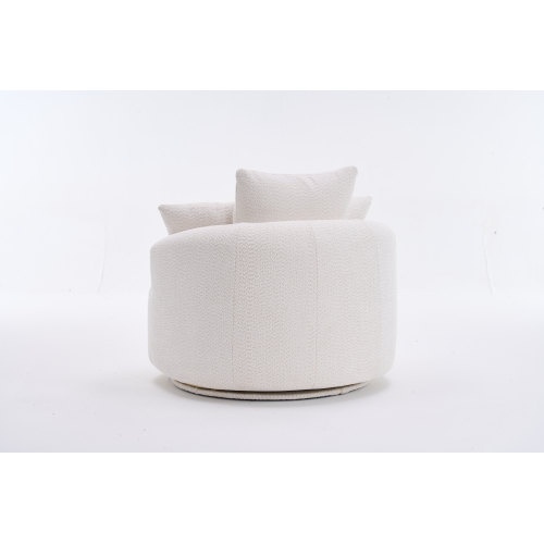 LY-031WH Swivel Compression Chair – Crochet Yarn Single Seat with Full Sponge Cushion