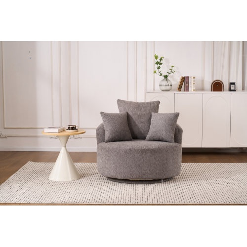 LY-031WH Swivel Compression Chair – Crochet Yarn Single Seat with Full Sponge Cushion