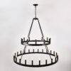 Large Farmhouse Chandelier – 2-Tier, 36-Light, Adjustable Height
