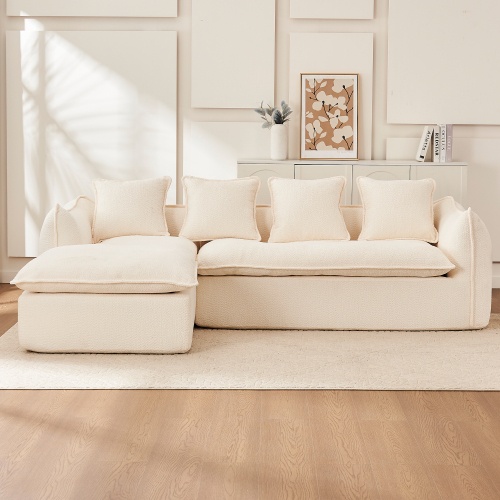 Oversized L-Shape 3-Seater Sofa with Chaise - Deep Seat Sleeper Sectional (Left-Facing)