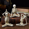 Halloween Horror Desktop Decoration Resin Ornaments Feature Modeling Yoga Skull Skeleton
