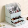 Large Waterproof Cosmetics Storage Box with Drawers, Dustproof Organizer
